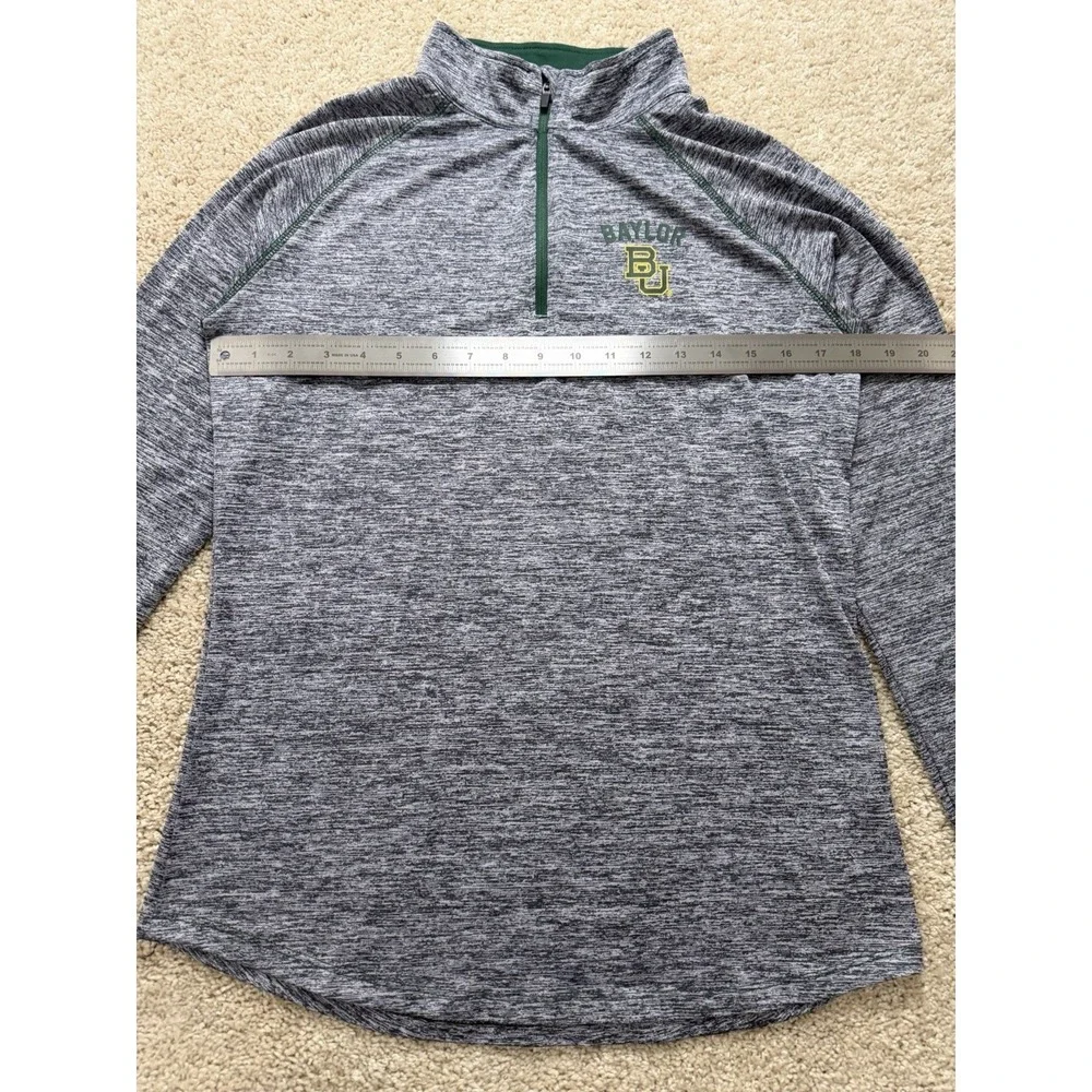Women's Colosseum Baylor Bears Bikram Lightweight Marled Gray Quarter Zip Size L